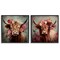 Stupell Industries Highland Cow Field Flower Crown 2 pc Framed Giclee Wall Art Set Design by Irena Orlov